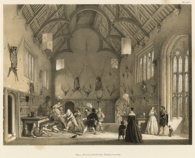 Hall, Athelhampton, Dorsetshire alkotó: Joseph Nash