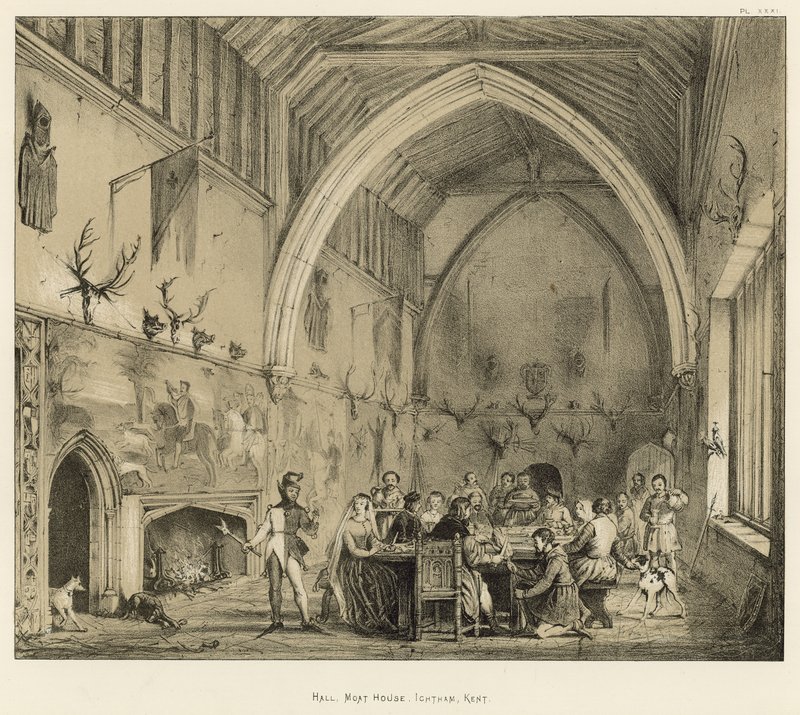 Hall, Moat House, Ightham, Kent alkotó: Joseph Nash