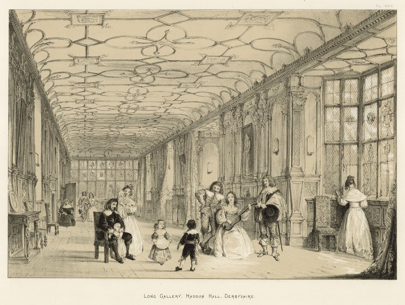 Long Gallery, Haddon Hall, Derbyshire alkotó: Joseph Nash