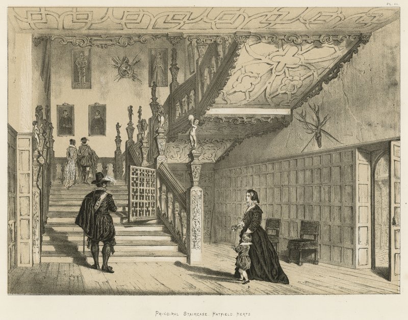 Főlépcsőház, Hatfield, Herts alkotó: Joseph Nash
