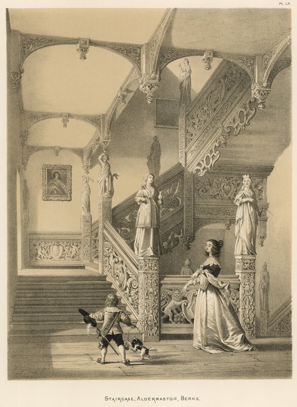Lépcsőház, Aldermaston, Berks alkotó: Joseph Nash