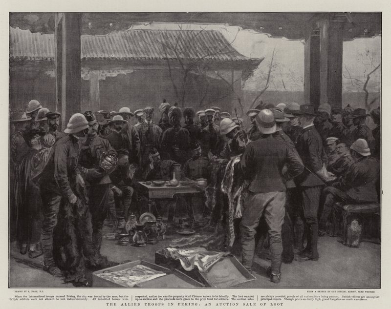 A szövetséges csapatok Pekingben, A zsákmány árverése alkotó: Joseph Nash