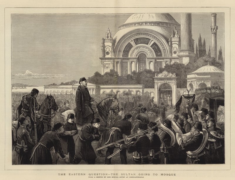 A keleti kérdés, a szultán mecsetbe megy alkotó: Joseph Nash