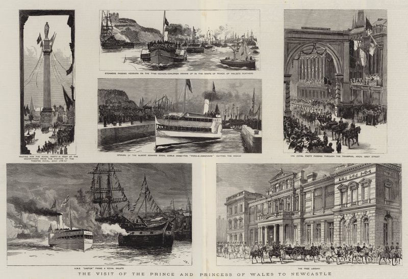 A walesi herceg és hercegnő látogatása Newcastle-ben alkotó: Joseph Nash