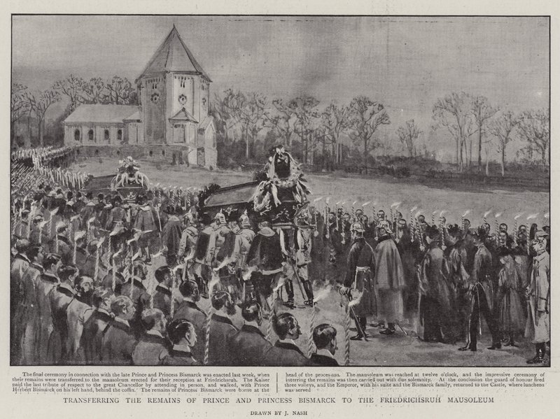 Bismarck herceg és hercegnő földi maradványainak áthelyezése a Friedrichsruh mauzóleumba alkotó: Joseph Nash