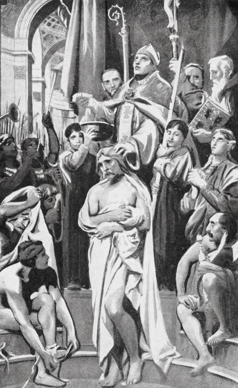Clovis megkeresztelése (litográfia) alkotó: Joseph Paul (after) Blanc