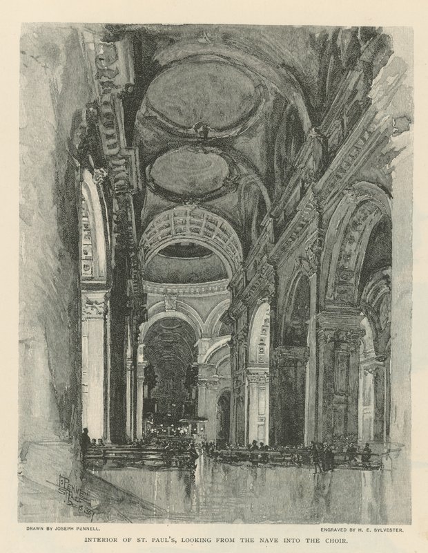 A Szent Pál-székesegyház belseje alkotó: Joseph Pennell