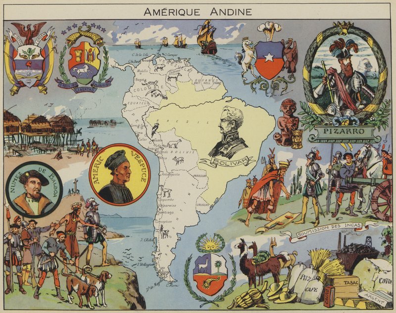 Andok Amerika (színes litográfia) alkotó: Joseph Porphyre Pinchon