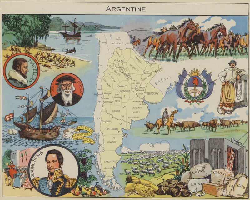 Argentína (színes litográfia) alkotó: Joseph Porphyre Pinchon