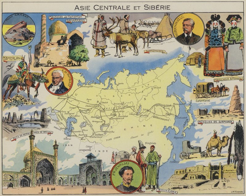 Közép-Ázsia és Szibéria (színes litográfia) alkotó: Joseph Porphyre Pinchon