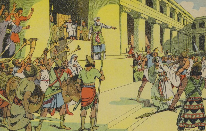 Athalie és Joás (színes litográfia) alkotó: Joseph Porphyre Pinchon