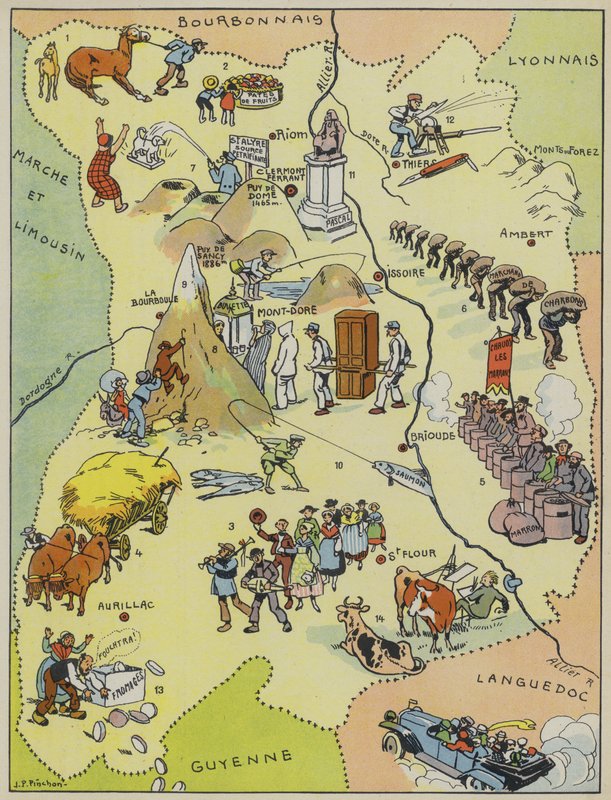 Auvergne (színes litográfia) alkotó: Joseph Porphyre Pinchon