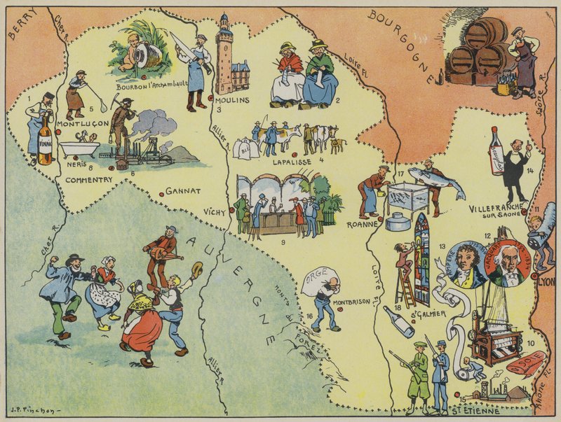 Bourbonnais-Lyonnais (színes litográfia) alkotó: Joseph Porphyre Pinchon