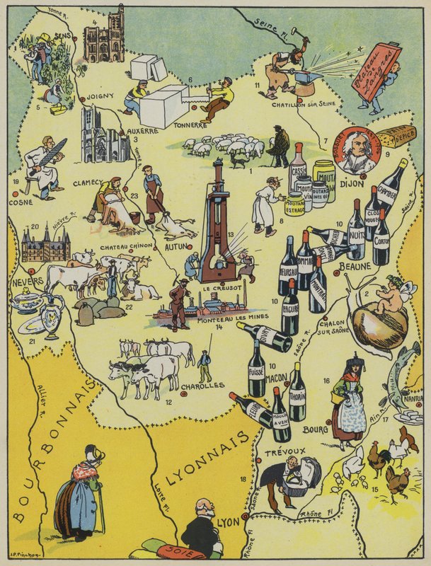 Burgundy-Nivernais (színes litográfia) alkotó: Joseph Porphyre Pinchon