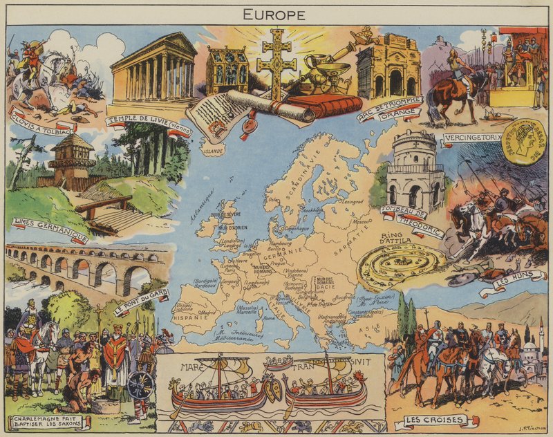 Európa (színes litográfia) alkotó: Joseph Porphyre Pinchon