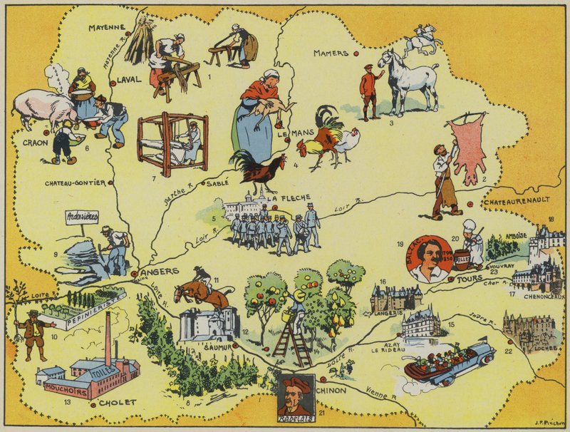 Maine-Anjou-Touraine (színes litográfia) alkotó: Joseph Porphyre Pinchon