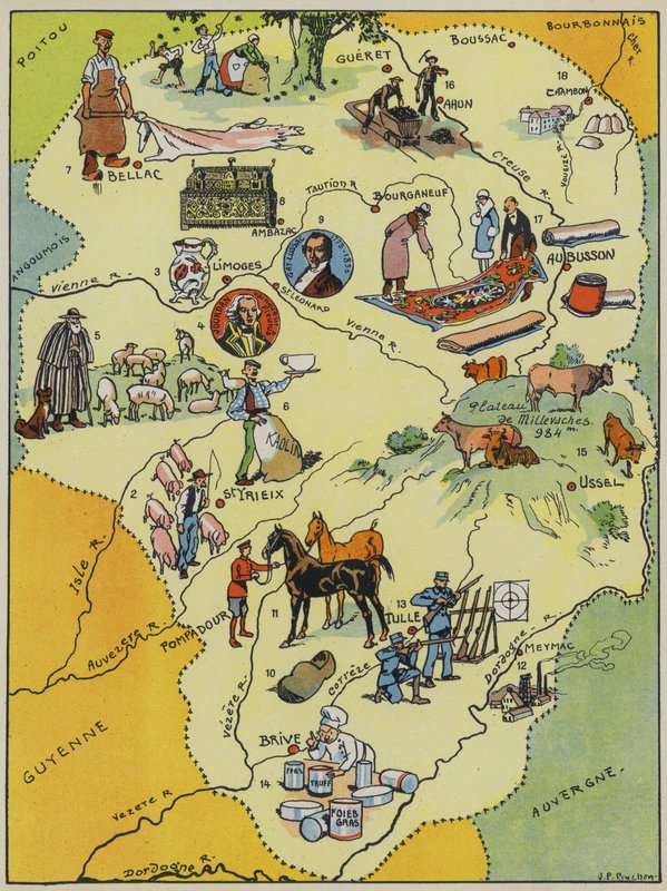 Marche-Limousin (színes litográfia) alkotó: Joseph Porphyre Pinchon