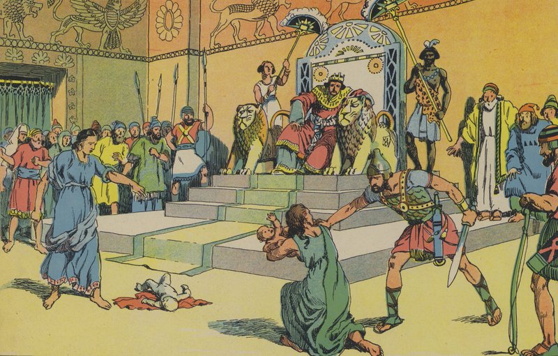 Salamon ítélete (színes litográfia) alkotó: Joseph Porphyre Pinchon