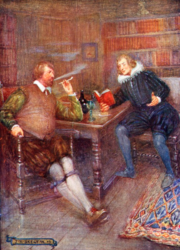 Ben Jonson (balra) William Drummonddal beszélget alkotó: Joseph Ratcliffe Skelton
