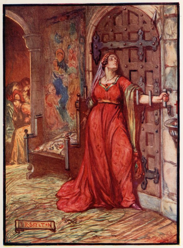 Catherine Douglas elzárja az ajtót alkotó: Joseph Ratcliffe Skelton