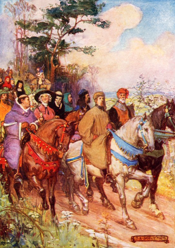 Chaucer zarándokai, saját maga vezetésével alkotó: Joseph Ratcliffe Skelton
