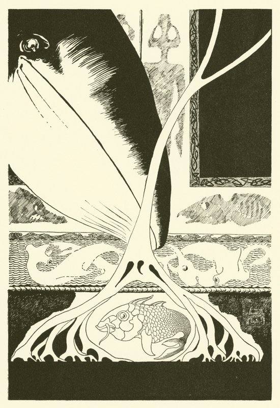 A bálna a kis "Stute Fish"-et nézi (metszet) alkotó: Joseph Rudyard (after) Kipling