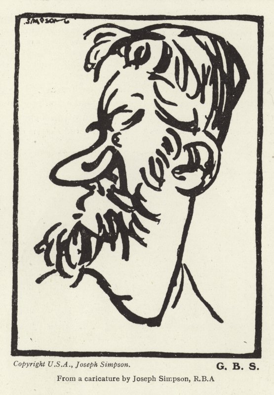George Bernard Shaw karikatúrája alkotó: Joseph Simpson