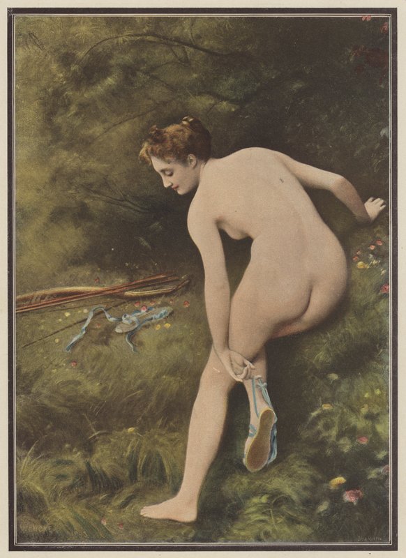 Artemisz, a vadászat istennője (színes litho) alkotó: Joseph Wencker