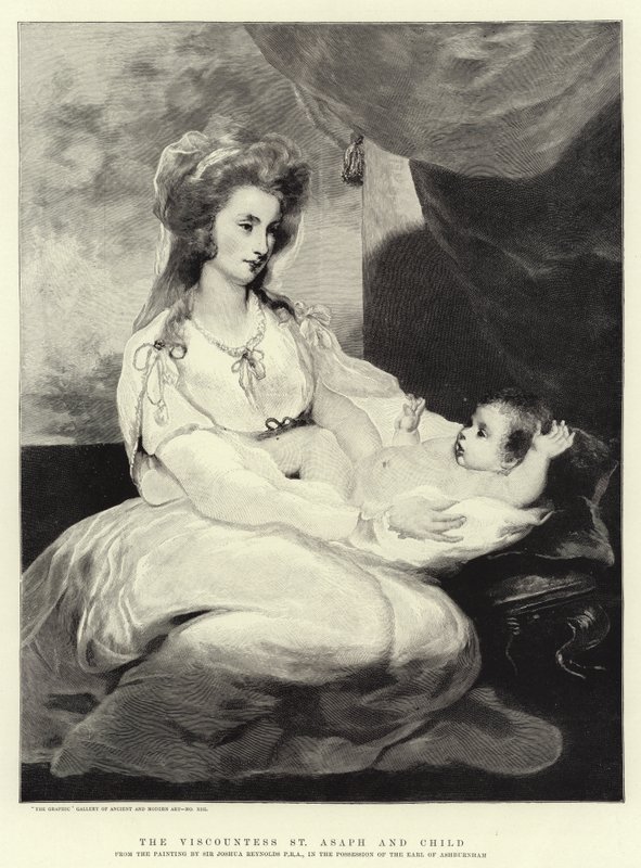 Szent Aszáf vikomtné és gyermeke alkotó: Joshua Reynolds