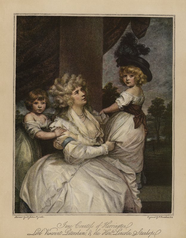 Jane Harrington grófnője, Lord Petersham vikomt és a tisztelt Lincoln Stanhope alkotó: Joshua Reynolds