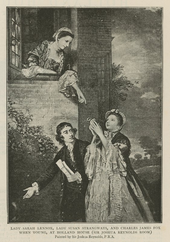 Lady Sarah Lennox, Lady Susan Strangways és Charles James Fox fiatalon a Holland House-ban. alkotó: Joshua Reynolds