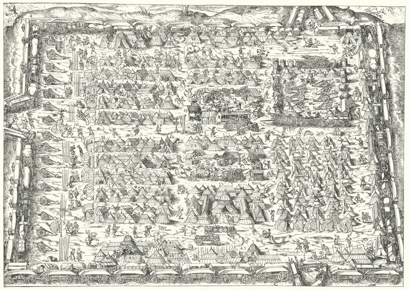 Katonai tábor a 16. században (metszet) alkotó: Jost (after) Amman