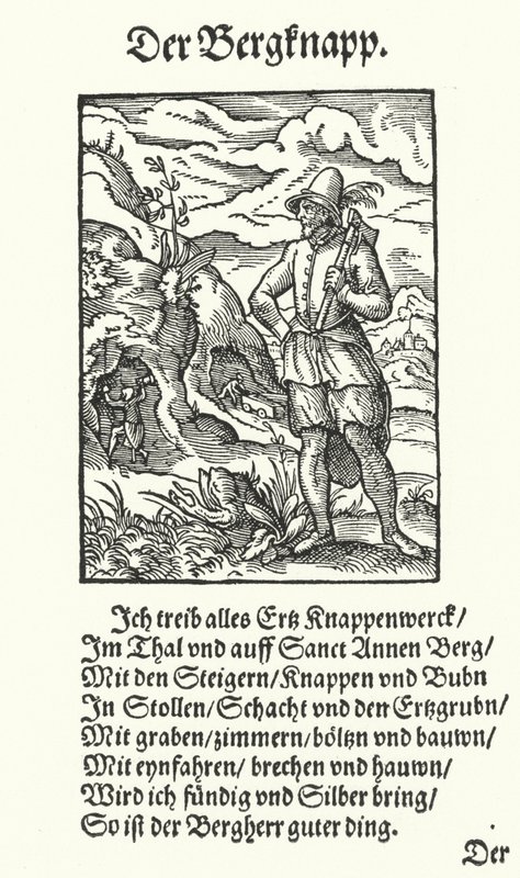 A bányász (metszet) alkotó: Jost (after) Amman