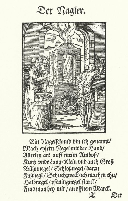A körömkészítő (gravírozás) alkotó: Jost (after) Amman
