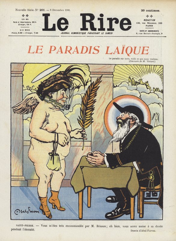 Világi paradicsom. Illusztráció Le Rire alkotó: Jules Abel Faivre