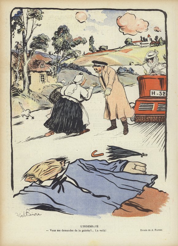 Kártérítés. Illusztráció Le Rire alkotó: Jules Abel Faivre