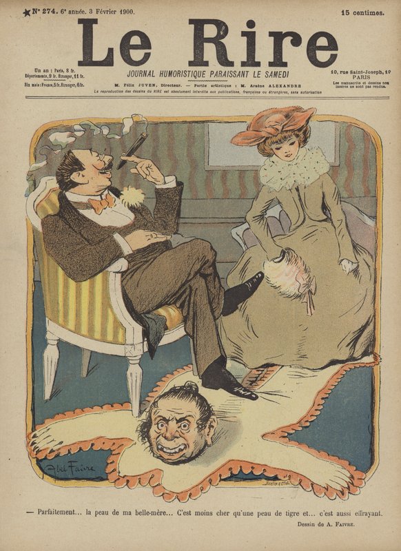 Anyós bőre, Le Rire illusztrációja alkotó: Jules Abel Faivre