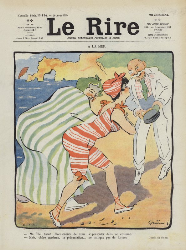 A tengerparton. Illusztráció Le Rire alkotó: Jules Alexandre Gruen or Grun