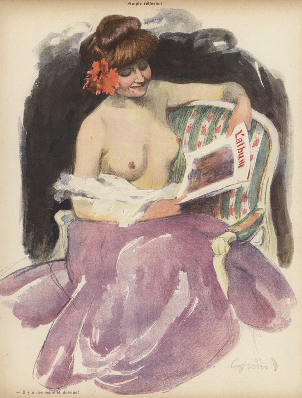 Egyszerű tükröződés (színes litó) alkotó: Jules Alexandre Gruen or Grun