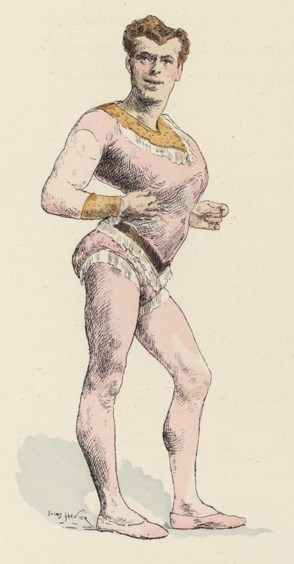 Cirkuszi erős férfi, markáns mellkassal (színes litó) alkotó: Jules Arsene (after) Garnier