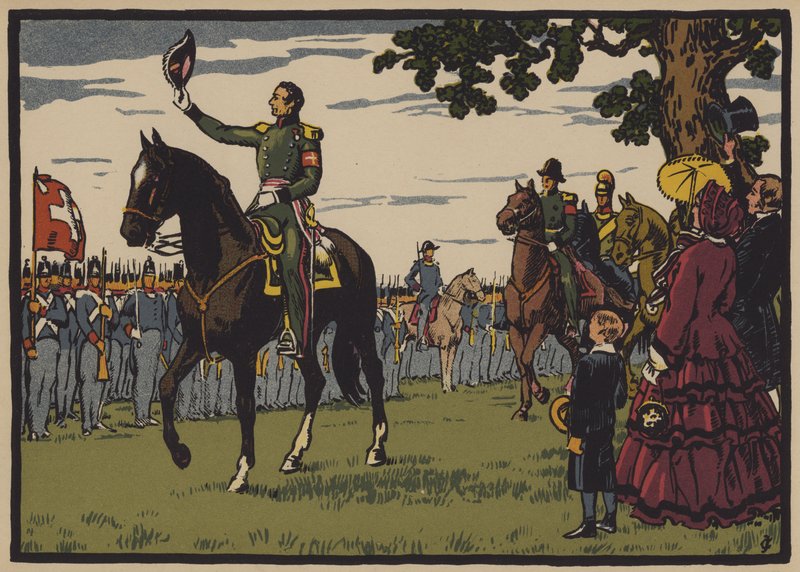 Guillaume Henri Dufour, svájci tábornok és mérnök (színes litho) alkotó: Jules Courvoisier