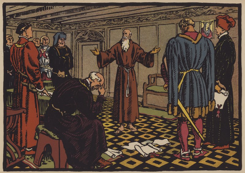 A remete Niklaus von Flue és a Stans-i szerződés, 1481 alkotó: Jules Courvoisier