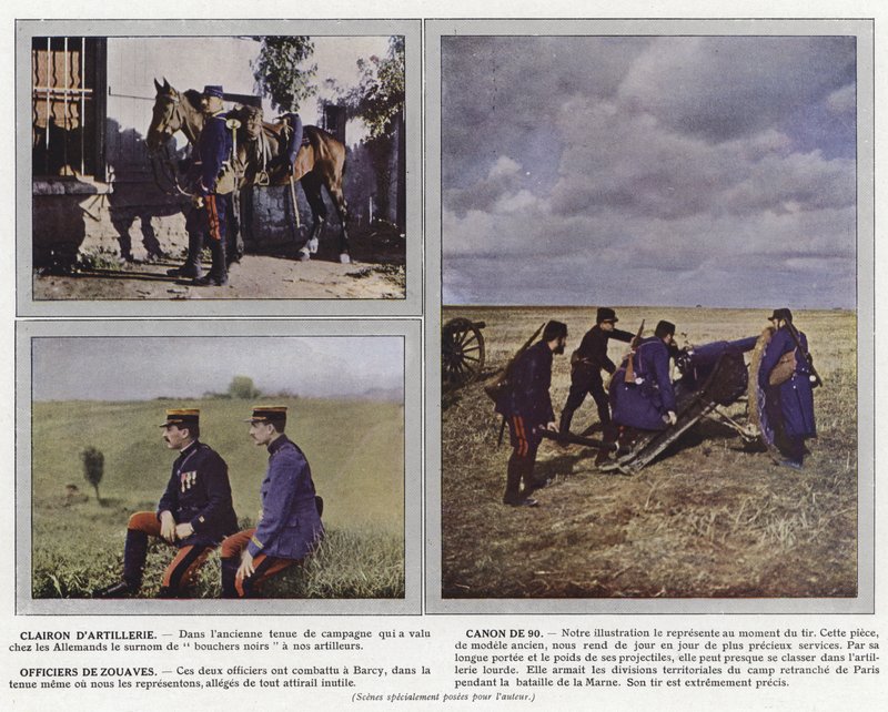 Tüzérségi Bugle, 90-es évek ágyúja, Zouave tisztek alkotó: Jules Gervais Courtellemont