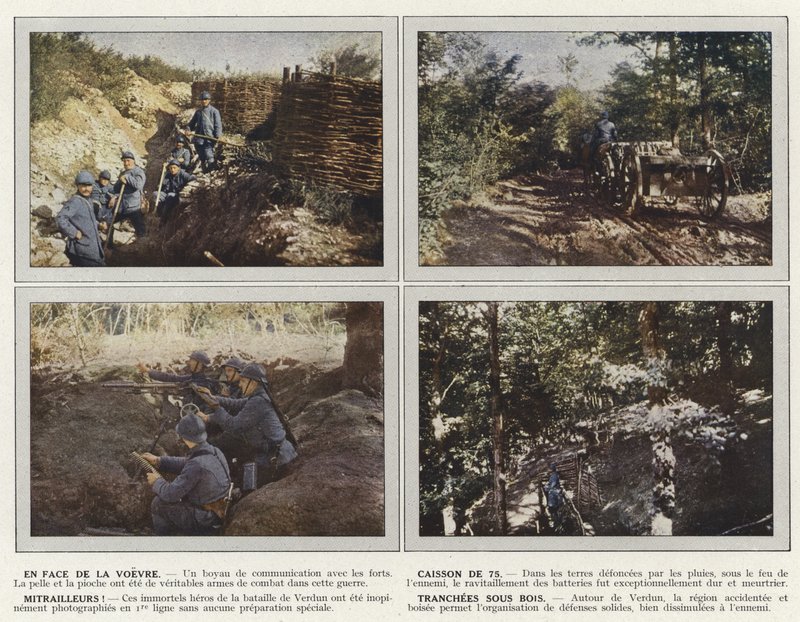 A Voevre előtt, Caisson of 75, Géppuskák, Tranchees sous Bois alkotó: Jules Gervais Courtellemont