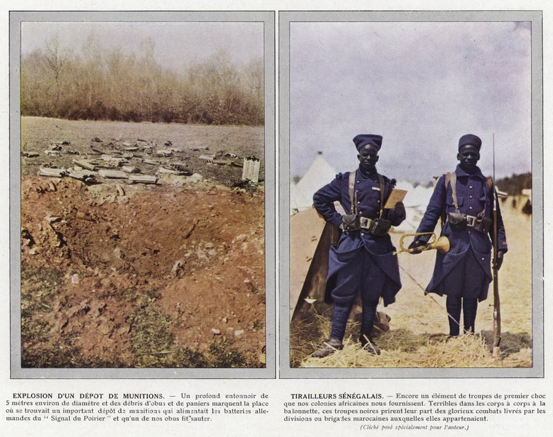 Egy lőszerraktár felrobbanása, szenegáli tirailleurs alkotó: Jules Gervais Courtellemont