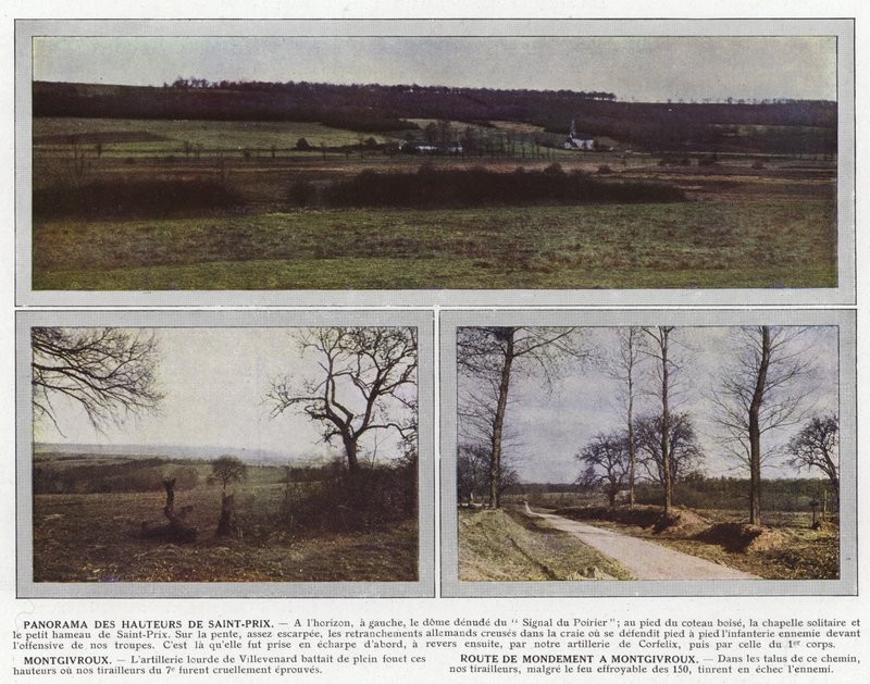 Panoráma Saint-Prix magaslatára, Montgivroux, Route de Mondement a Montgivroux alkotó: Jules Gervais Courtellemont