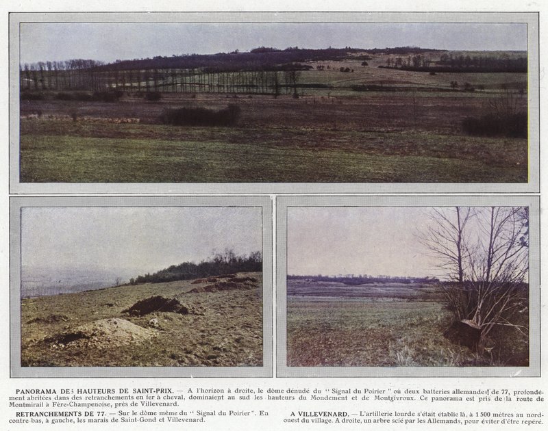 Panoráma a Saint-Prix magaslatára, a 77-es sáncok, Villevenardban alkotó: Jules Gervais Courtellemont