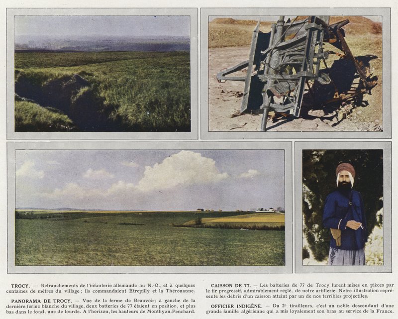 Trocy, 77-es doboz, Trocy panorámája, bennszülött tiszt alkotó: Jules Gervais Courtellemont