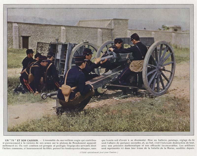 Egy 75 és a doboza alkotó: Jules Gervais Courtellemont