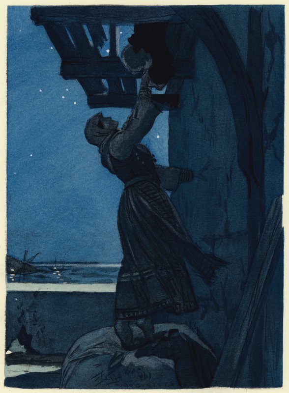 Illusztráció Casanova emlékirataihoz (színes litográfia) alkotó: Jules Marie Auguste Leroux
